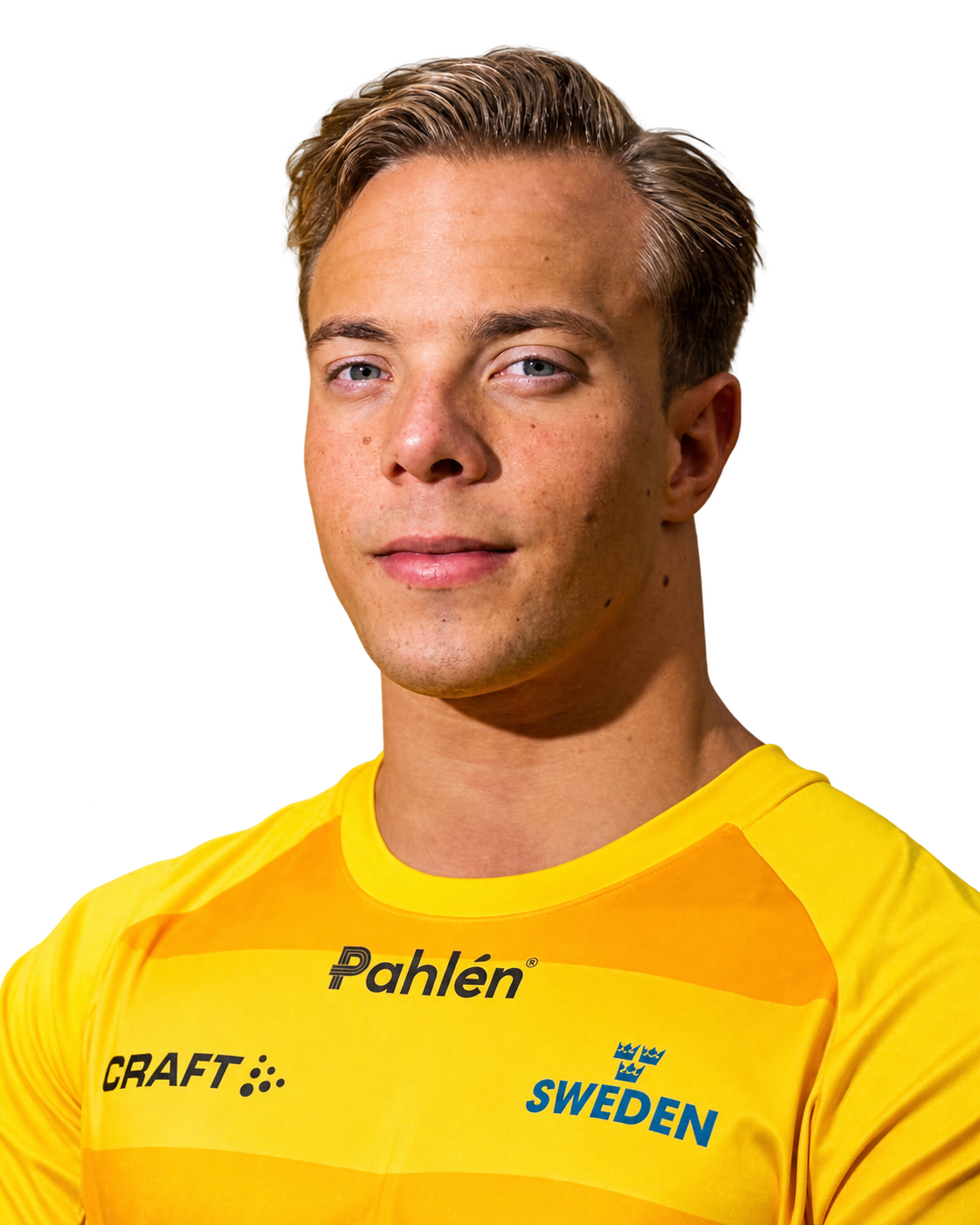 Oskar Hoff i gul landslagströja